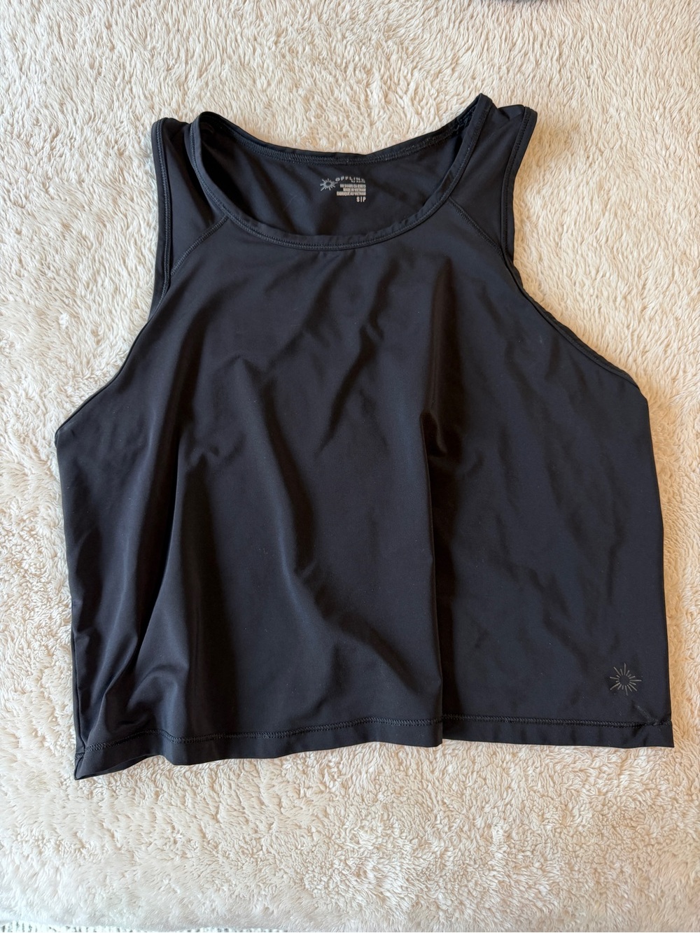 OFFLINE by Aerie Black Sweat Sesh Cropped Workout Tank Top